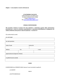 Istanza Partecipazione - Automobile Club di Lecco