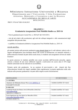 Graduatoria Definitiva Mobilit&agrave; Studio Erasmus+ a.a.-2015-16