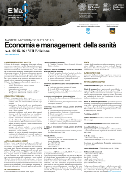 Economia e management della sanit&agrave;