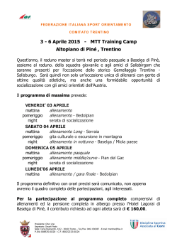 3 - 6 Aprile 2015 - MTT Training Camp Altopiano di Piné - Trent-O
