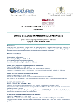 programma - Ordine degli Architetti, Pianificatori, Paesaggisti e