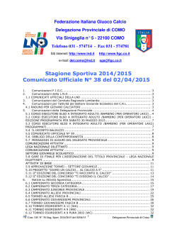 Comunicato ufficiale N.38