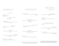 Dinner Menu