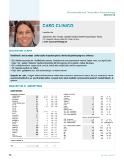 CASO CLINICO - Giornale Italiano di Ortopedia e Traumatologia