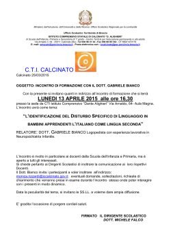 C.T.I. CALCINATO - Istituto Comprensivo di Vobarno