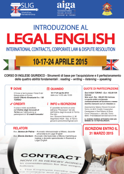 Locandina Corso Legal English AIGA