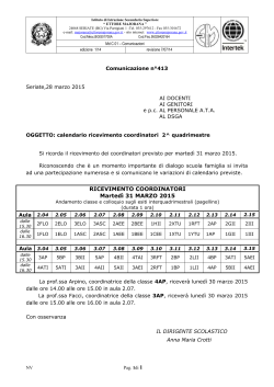 Com 413 - Calendario ricevimento coordinatori 2^ quadrimestre [pdf]