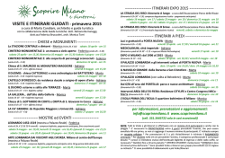 VISITE E ITINERARI GUIDATI - primavera 2015