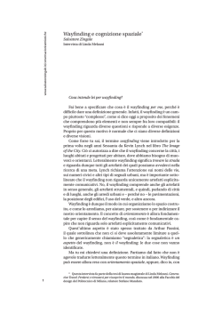 Wayfinding e cognizione spaziale*