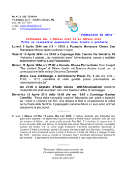 Iniziative della settimana - Banca del Tempo di Inzago