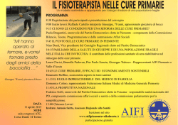 il fisioterapista nelle cure primarie