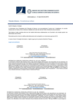 Informativa n. 12 del 03.04.2015 - Ordine dei Dottori commercialisti