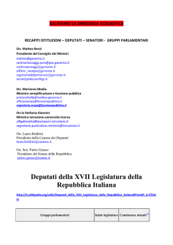 INDIRIZZI MAIL E LINK PARLAMENTO E