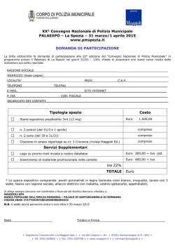 Domanda di partecipazione - convegno nazionale di polizia locale