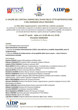 IL VALORE DEL CAPITALE UMANO NELL`AVVIO DELLE CITT&Agrave;