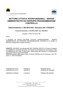 Incarico Ing. Eugenio Artioli di Ferrara