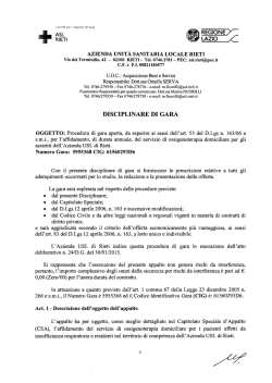 DISCIPLINARE DI GARA