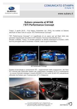 Subaru ha presentato al NYAS la STI Performance Concept