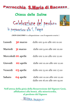 Orario delle confessioni durante la Pasqua