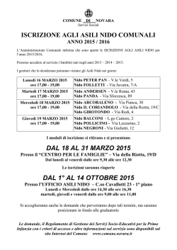 Iscrizioni asili nido 2015-2016