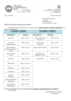 Organizzazione oraria
