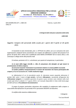 indizione 9 18 aprile 2015 - 1&deg; Istituto Comprensivo GM COLUMBA