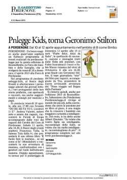 Pn1ee Kids, torna Geronimo Stilton