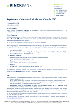 Regolamento “Commissioni alla metà” Aprile 2015