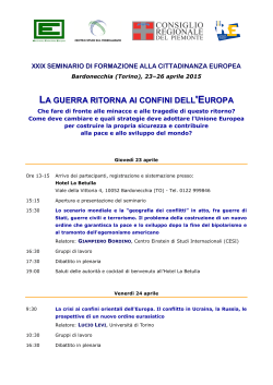 XXIX Seminario di Formazione alla Cittadinanza Europea