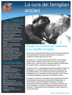 Gruppo &ldquo;La cura dei famigliari anziani&rdquo;