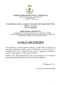 Avviso n. 1 - Comune di Francavilla Fontana