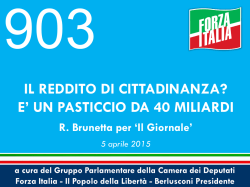 il reddito di cittadinanza? - Gruppo PDL &ndash; Berlusconi Presidente