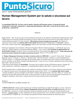 Human Management System per la salute e sicurezza