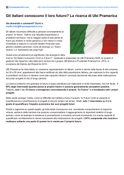 Finanzaoperativa.com - Gli italiani conoscono il nuovo futuro?