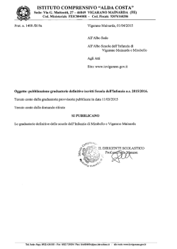 Graduatorie definitive Scuole dell`Infanzia di Mirabello