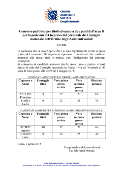 In allegato - Consiglio Nazionale Ordine Assistenti Sociali