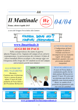 il mattinale weekend - Gruppo PDL &ndash; Berlusconi Presidente