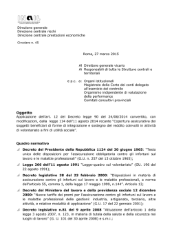 INAIL, Circolare 27/03/15, n. 45