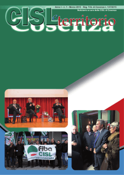 Anno I – n. 1 – Marzo 2015 Reg. Trib. di Cosenza n