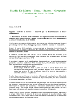 incentivi per la trasformazione a tempo indeterminato.