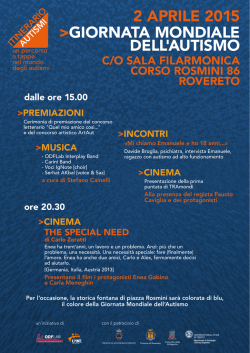 2 APRILE 2015 >GIORNATA MONDIALE DELL`AUTISMO