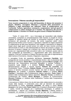 Innovazione: l`Ateneo ascolta gli imprenditori
