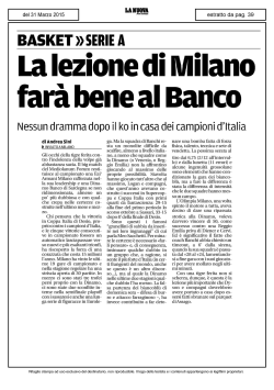 La lezione di Milano farà bene al Banco