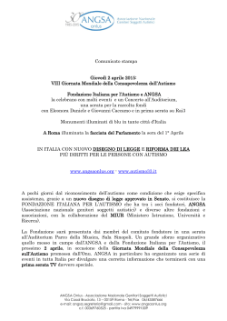 Comunicato stampa - ANGSA Lombardia ONLUS