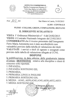 Graduatorie interne definitive di Istituto dei docenti relative alle