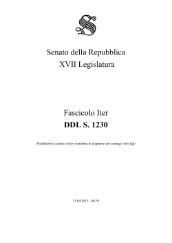 Senato della Repubblica XVII Legislatura Fascicolo Iter DDL S. 1230