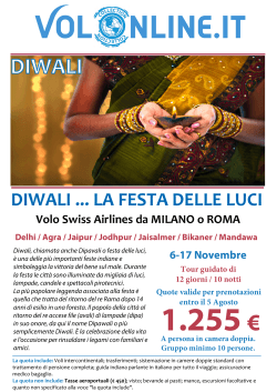 Diwali … La Festa Delle Luci 6-17 Novembre Tour
