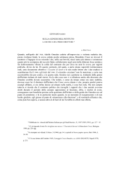Gennaro Sasso, Sulla genesi dell`Istituto. La ricerca del primo