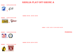 GRIGLIA PLAY-OFF Girone A