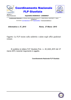 informativa n. 37 - la flp insiste sulla salubrita` e salute